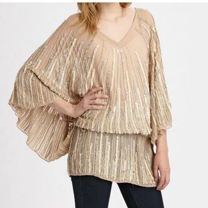 BOYOD Neiman Marcus *Amy* sequin embellished kimono batwing party dress tunic XS